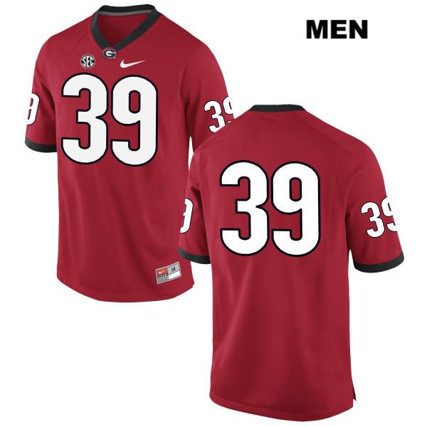 Georgia Bulldogs Men's Hugh Nelson #39 NCAA No Name Authentic Red Nike Stitched College Football Jersey TUE5756FR
